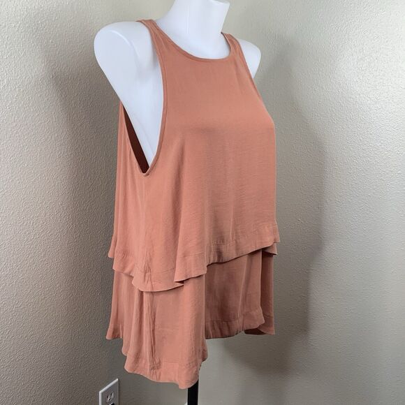 Free People FP Layers In Love Tunic Dark Apricot Sleeveless Blouse Tank Top Sz M - Picture 2 of 8